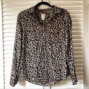 ✨ JCrew Perfect leopard cheetah Shirt